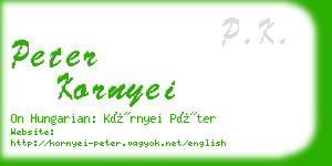 peter kornyei business card